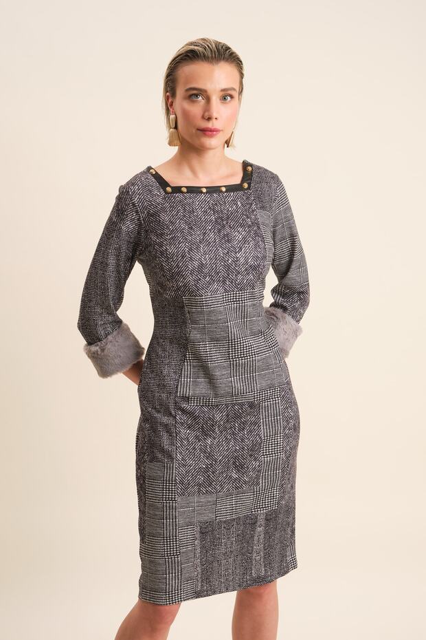 Zımba Detaylı Elbise - 3