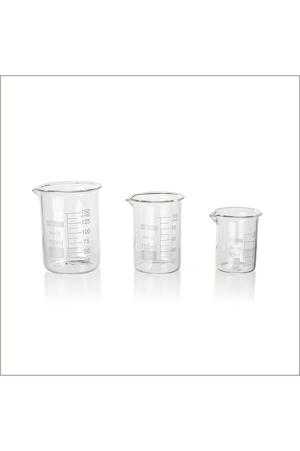 Beherglass 3'lü Set, 1 Adet 150ml, 1 Adet 100ml, 1 Adet 50ml Ve 1 Adet 6mmx25cm Baget Çubuk - 2