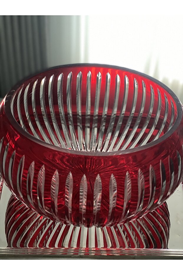 Crystal Cut Round Glass Salad Bowl