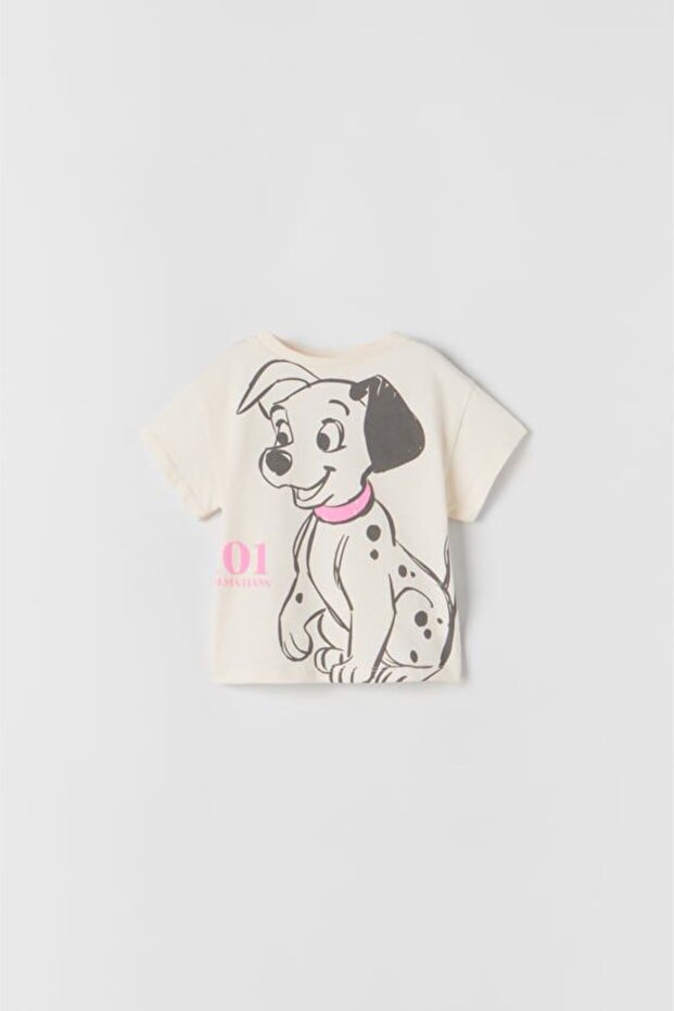 Kids Ecru Dalmatian Dog Printed Unisex Children's T-shirt