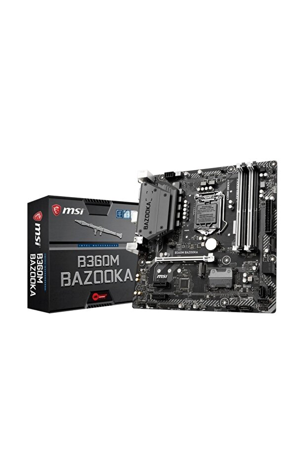B360M BAZOOKA Intel B360 1151-V.2 Soket 2666MHz DDR4 USB 3.1 DVI&HDMI Anakart - 1