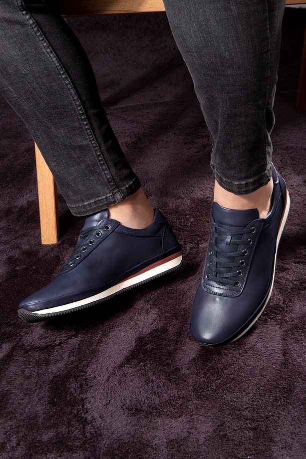 Plain Hakiki Deri Erkek Günlük Ayakkabı, Casual Ayakkabı, %100 Deri Ayakkabı - 6