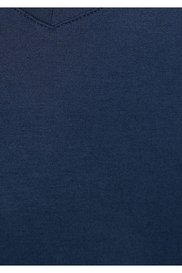 V Yaka Lacivert Basic Tişört Regular Fit / Normal Kesim 167714-28319 - 6