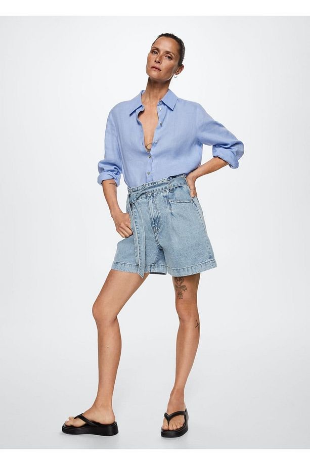 Paperbag Denim Şort - 2