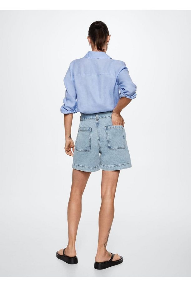 Paperbag Denim Şort - 4