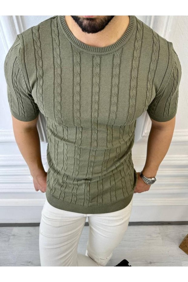 T-Shirt Knitted Knitwear T-Shirt Breathable Anti-Sweat Slim Fit Slim Fit T-shirt