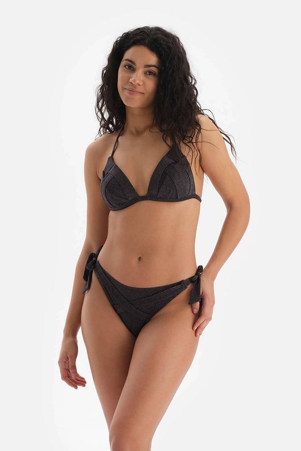 Siyah Kalın Bağcıklı Bikini Alt - 1