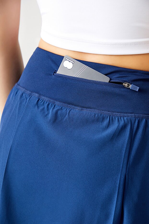 Granatowa 2-warstwowa spódnica do tenisa - Spódnica z krótkim rękawem - Spódnica sportowa Spódnica do tenisa - 4