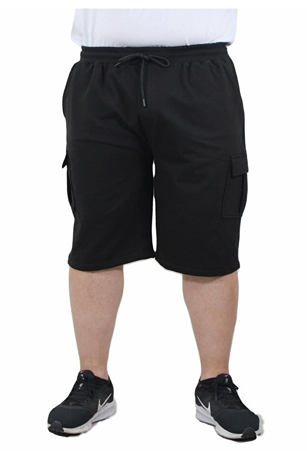 شورت كوماندوز بجيب ممشط مقاس كبير 23602 أسود