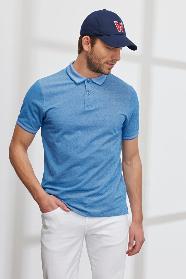 Polo Neck Slim Fit Basic T-Shirt - Slim Fit, Short Sleeve