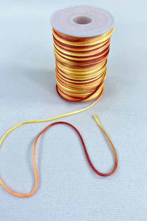 1 mm Flush Satin Rope Ribbon String Necklace Bracelet String Orange Red Shades Colorful 10 Meters – Knitting