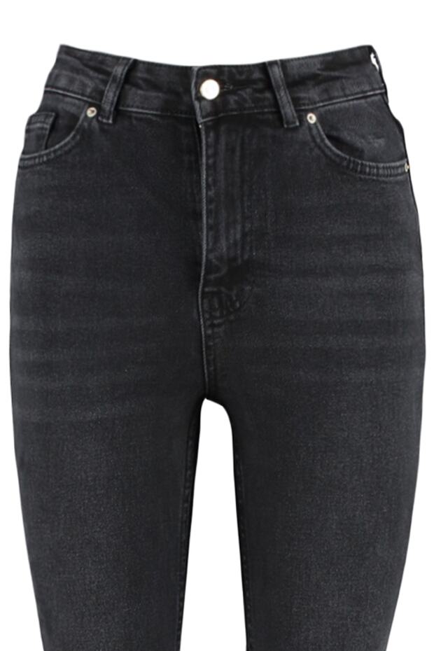 More Sustainable Siyah Yüksek Bel Orta Esnek Flare İspanyol Paça Jeans TWOSS23JE00063 - 11