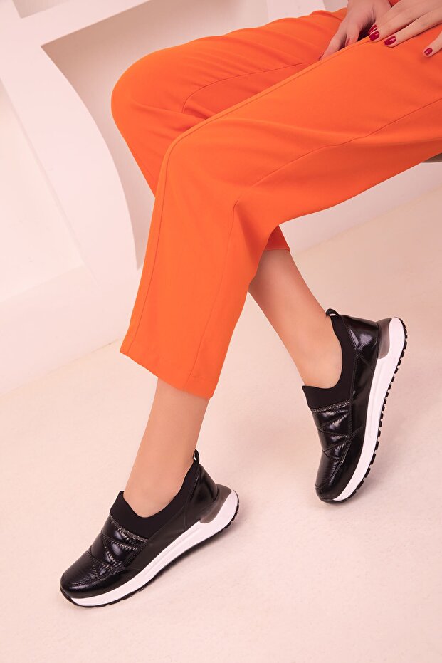 Black Patent Leather Women's Sneaker 17885