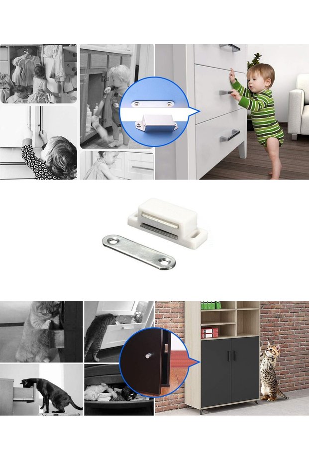 6Pcs Earthquake Safety Magnet Cover Holder Earthquake Safety Preventive 6Pcs For Children