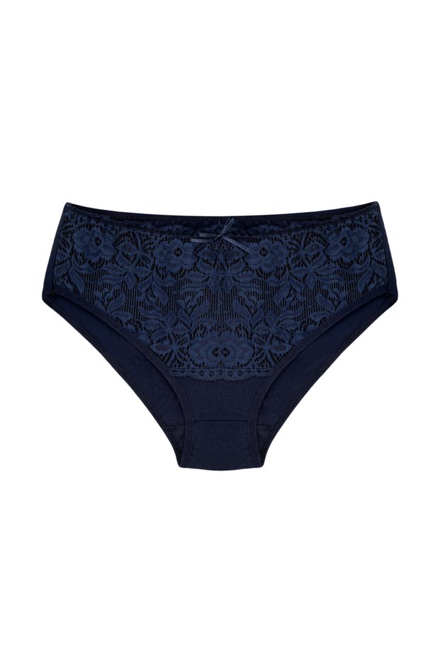 Cotton Waist Lace Detailed High Waist Large Size Women's Panties