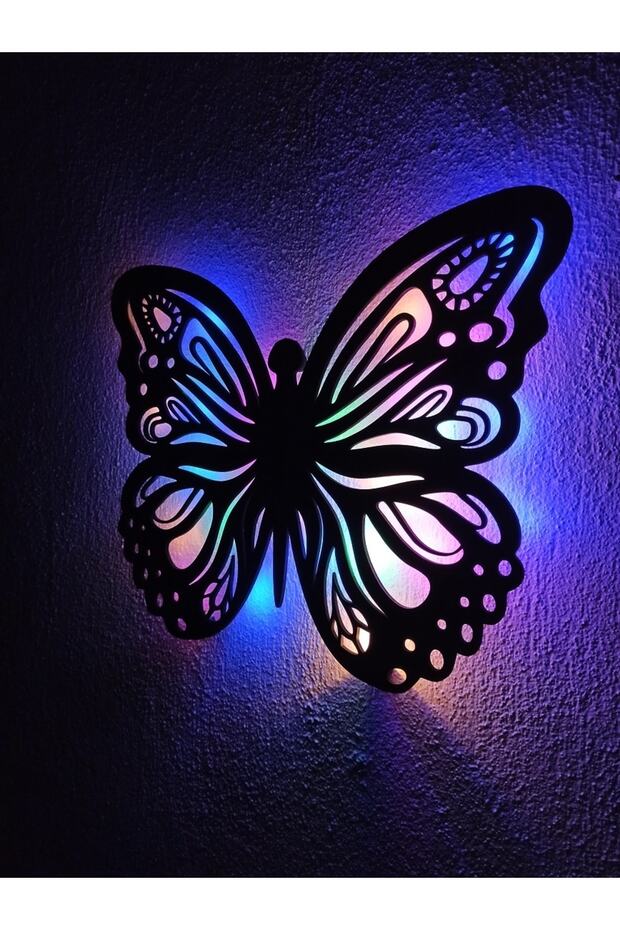 Kelebek Led Işıklı Duvar Tablosu Pilli Model - 5