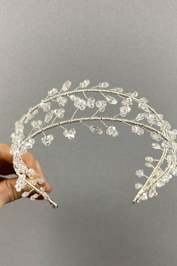 Transparent Color Crystal Beaded Henna Bridal Tiara – Other Hair Accessories, Stylish Design, Women's Accessory
