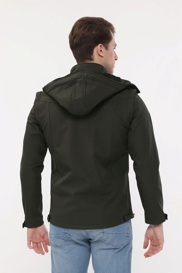 Taktikal Softshell Mont Kollar Ve Kapşon Çıkabilir Erkek Haki - 3