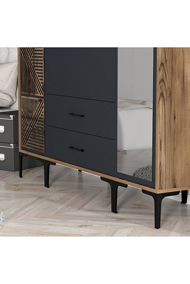 Kumsal 4 Kapılı Gardrop Ptr - Antrasit - 4