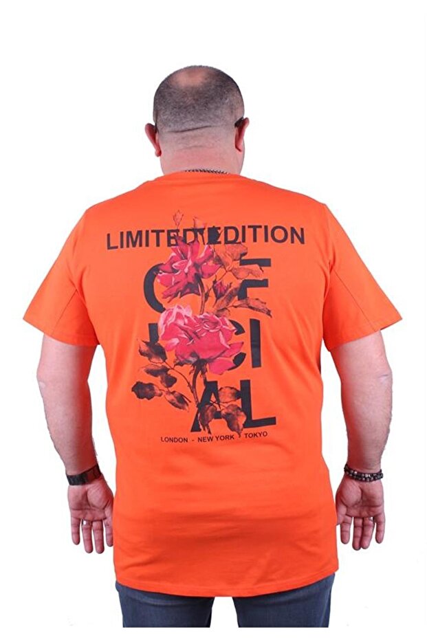 Big Size Crew Neck T-Shirt Limited Edition 23111 Orange
