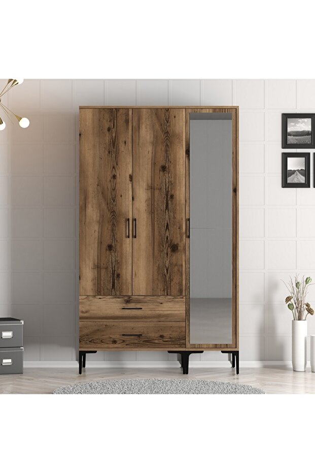 Kumsal 3 Kapılı Gardrop Rt - Ceviz - 2