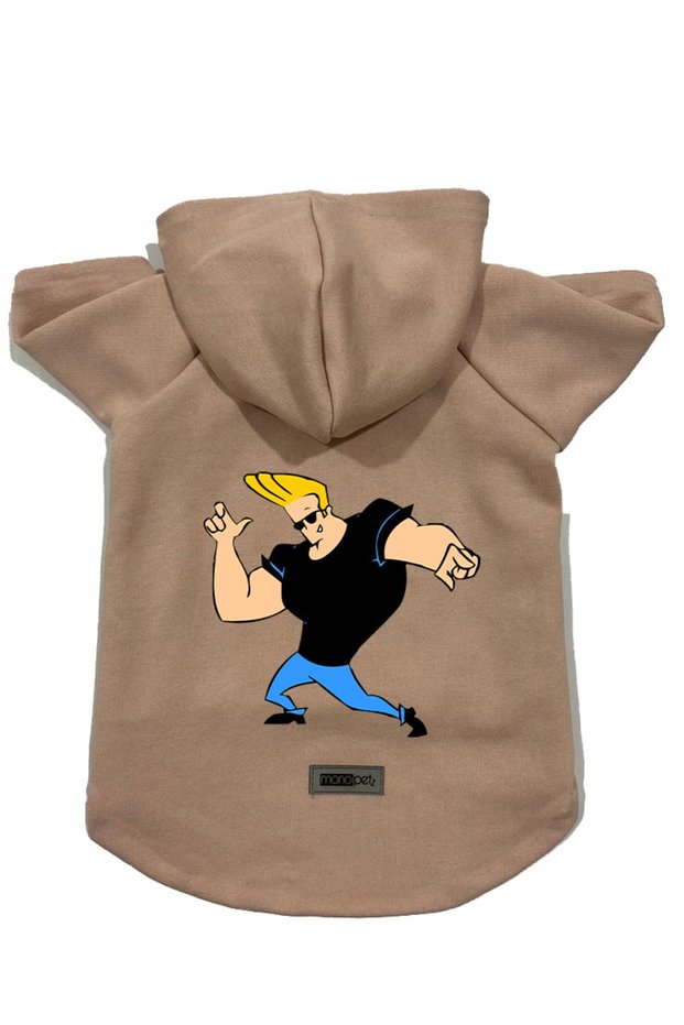 Hooded Fleece Sweatshirt Dog And Cat Outfit & Dress - Beige Johny Bravo
