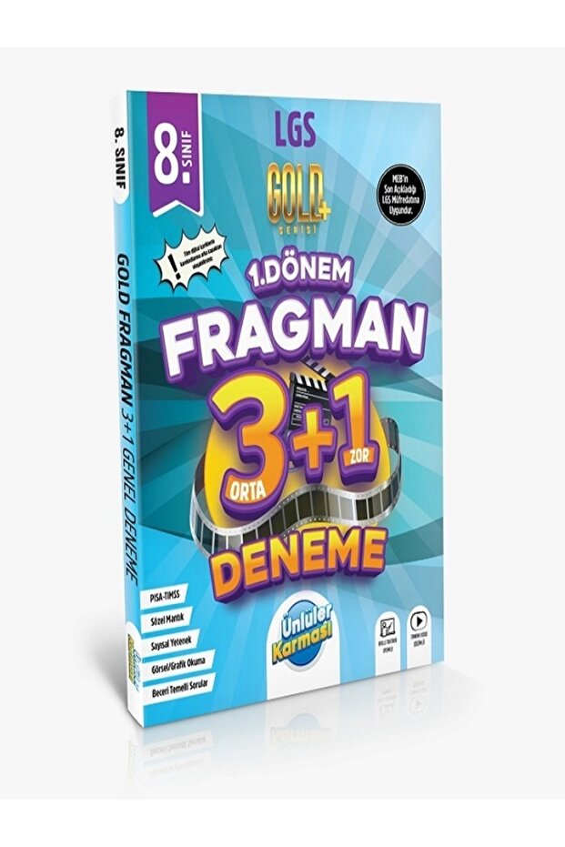 8. Sınıf LGS Tüm Dersler 1. Dönem Fragman 3+1 Deneme Gold Serisi / Ünlüler Karması / 9786057394675 - 2