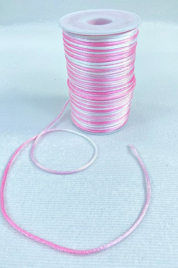 5 Metre Floş Saten Ip Kurdele Ipi Kolye Bileklik Ipi Pembe Tonları Rengarek 5 Metre – Örgü Ipi – Ör - 5