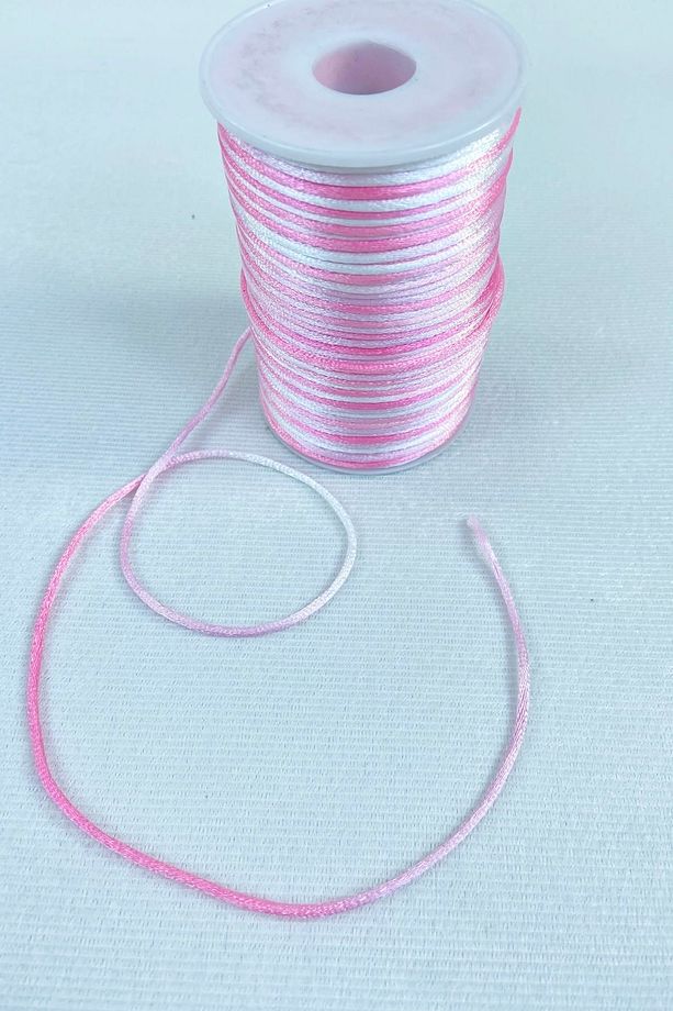 5 Metre Floş Saten Ip Kurdele Ipi Kolye Bileklik Ipi Pembe Tonları Rengarek 5 Metre – Örgü Ipi – Ör - 6