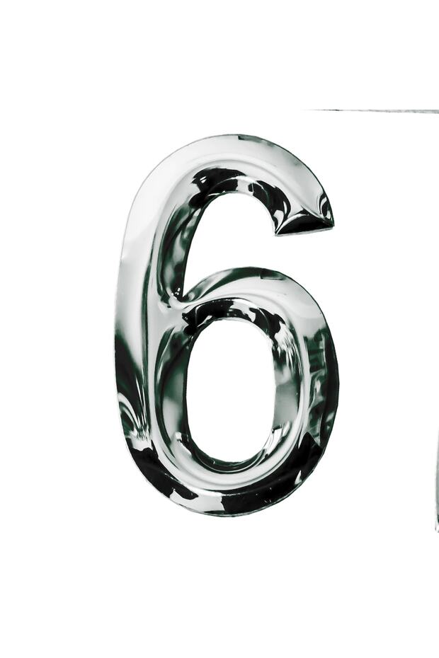 Mailbox Adhesive Numeral Metal Door Number No:6