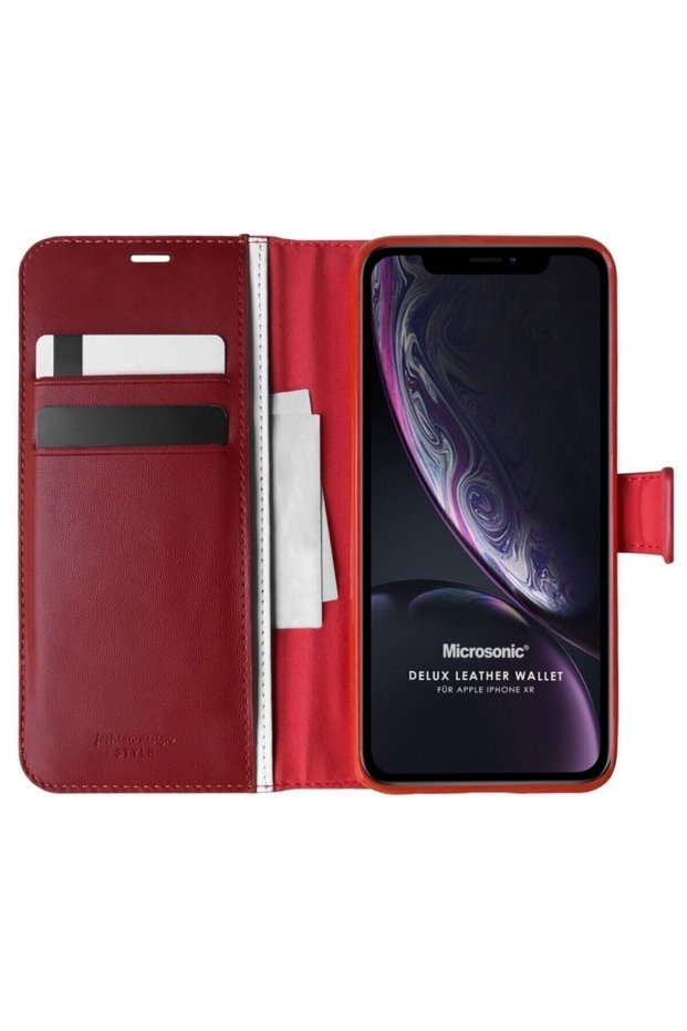 Apple iPhone Xr Case with Stand and Cover Protected Red