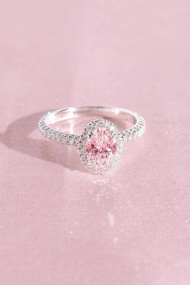 Pembe Oval 1 Karat Tektaş Yüzük - 1