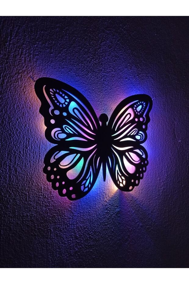 Kelebek Led Işıklı Duvar Tablosu Pilli Model - 4