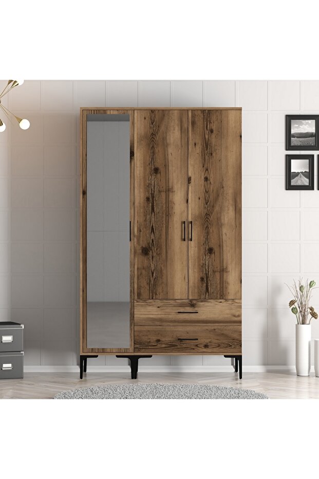 Kumsal 3 Kapılı Gardrop Rt - Ceviz - 1
