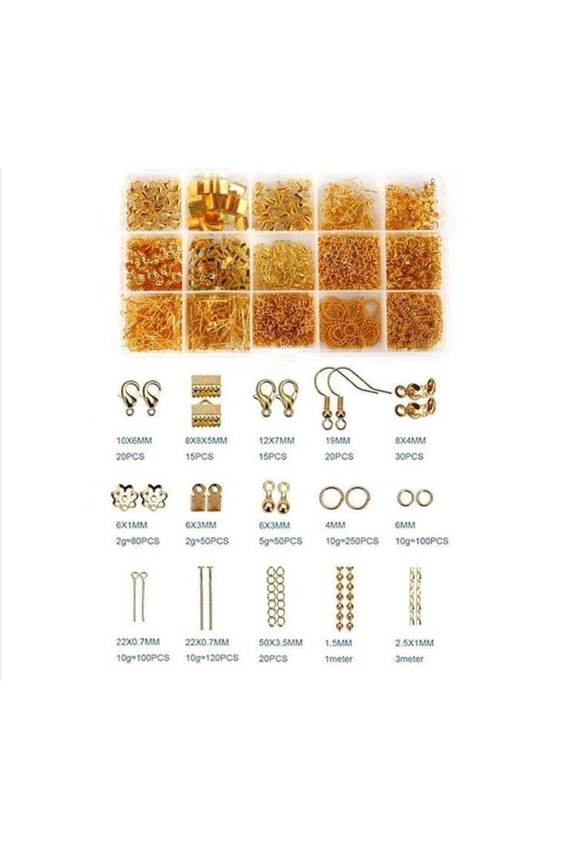 870 Pieces Gold Earrings Necklace Bracelet Jewelry Making Set