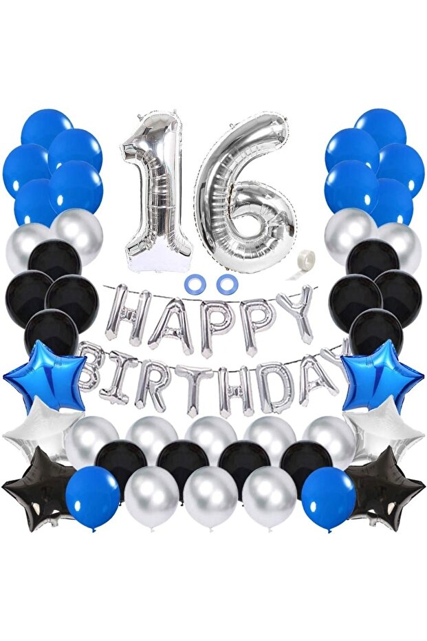 Mini Party Store Happy Birthday 16 Year Old Balloon Set
