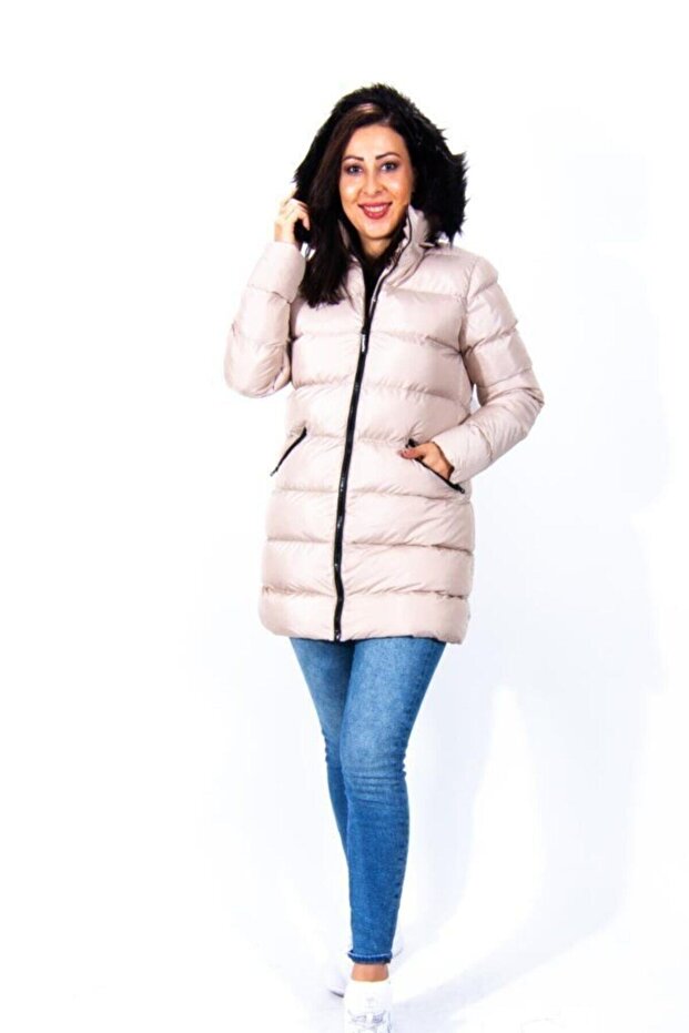 BILEY COAT Beige Women's Long Coat 100567283