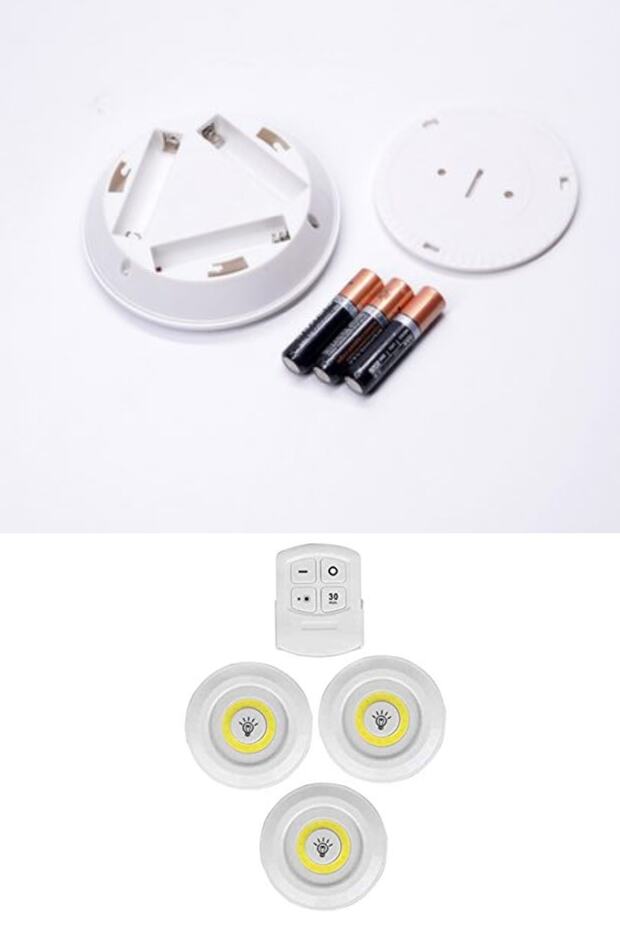 3'lü Uzaktan Kumandalı Yapışkanlı Kablosuz Led Spot Lamb A19 - 4