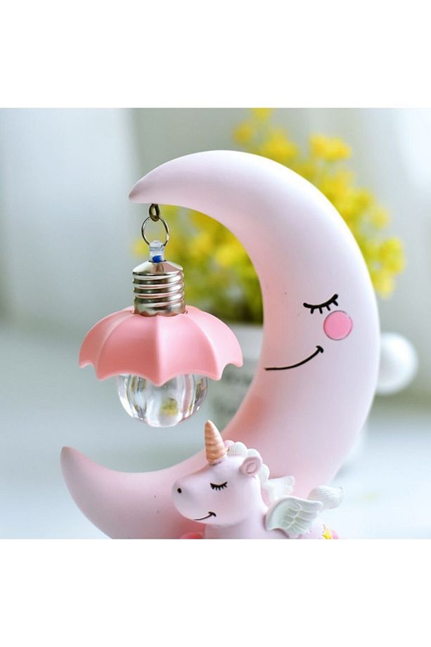 Dekoratif Ay Dede Ve Minik Unicorn Temalı Masa Lambası? Ve Biblo - 1