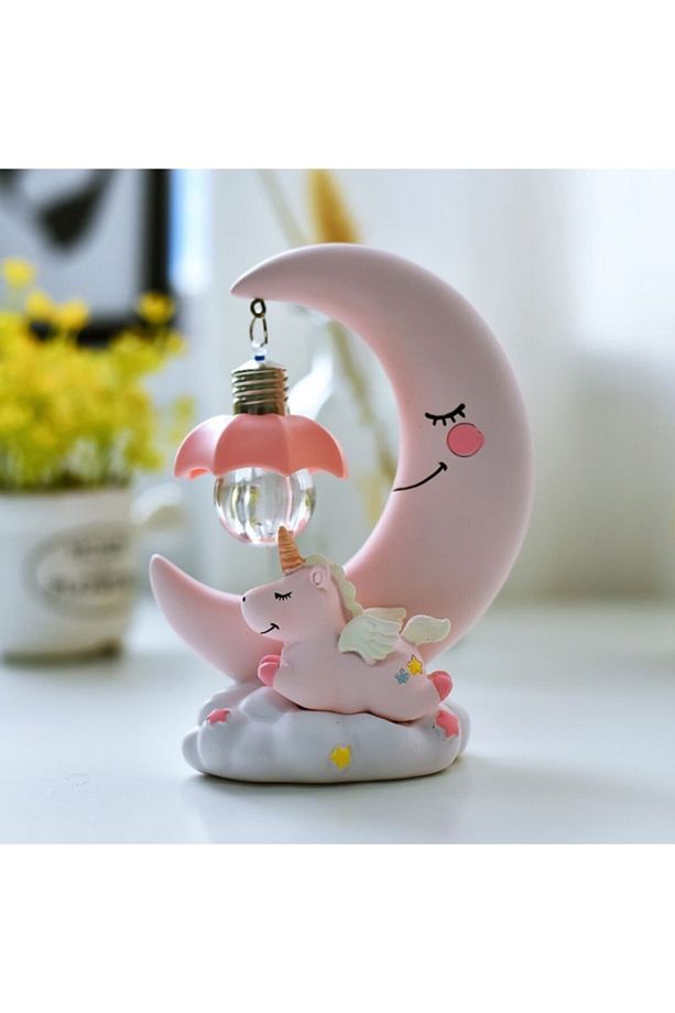 Dekoratif Ay Dede Ve Minik Unicorn Temalı Masa Lambası? Ve Biblo - 2
