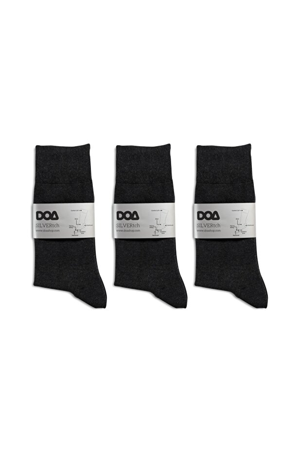 جوارب فضية من القطن العضوي من Doa Silver - أنثراسايت (3 أزواج)