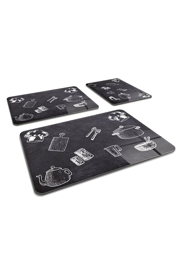 Set of 3 Blackboard Look| Glass Cutting Board - Glass Cutting Table