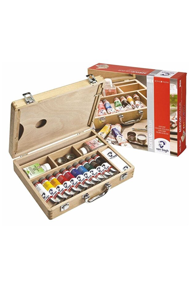 Akrilik Boya Ahşap Kutulu Basic Set - 1