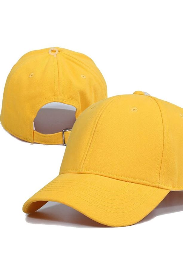 Unisex Sarı Ayarlanabilir Şapka - 2