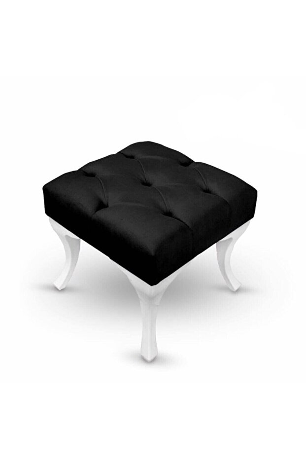 Siyah Kapitoneli Ayakucu Kapı Önü Antre Bench Puf - 1