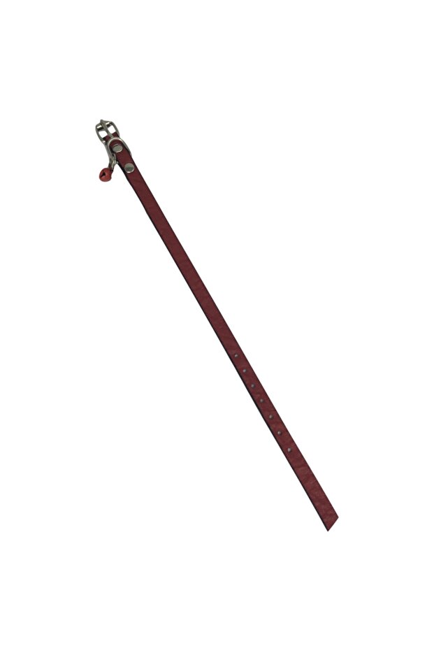 Kırmızı Deri Tasma - Zilli - 2