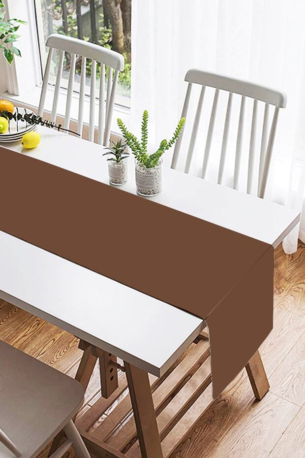 Brown Digital Printed Suede Runner - 2