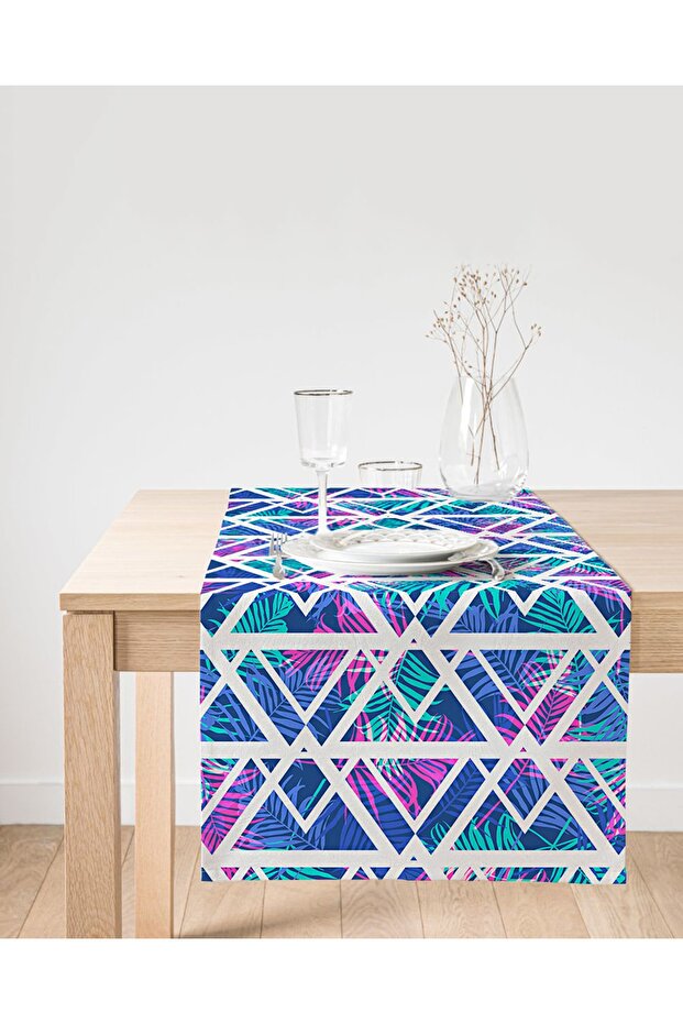 Palm Zigzag Pattern Digital Printed Runner - 1