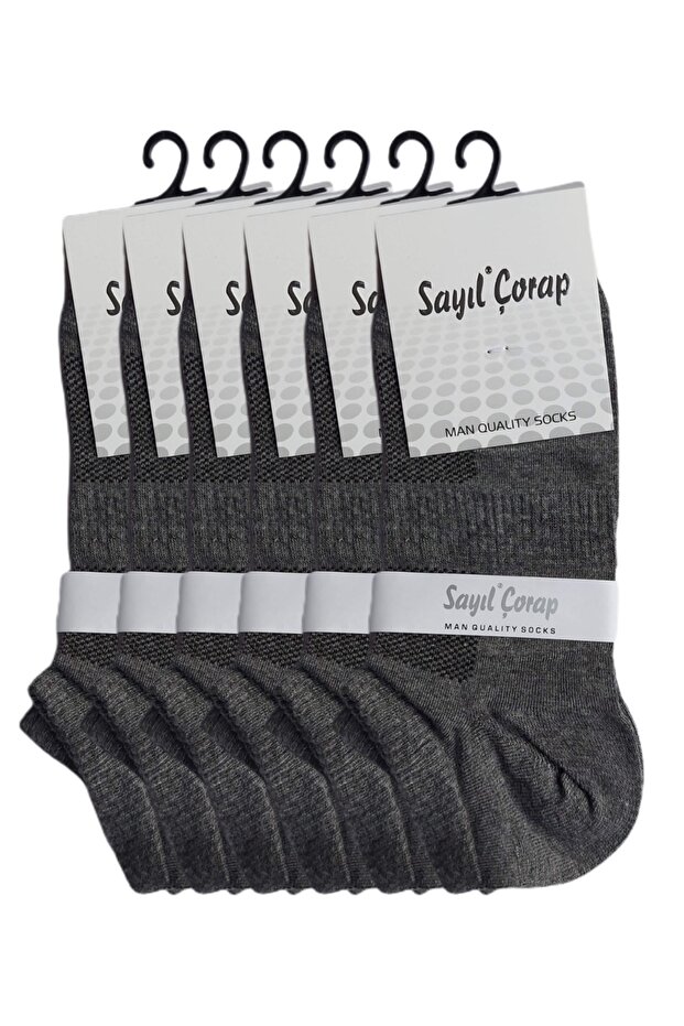 6 Pairs Men's Smoked Short Modal Booties Socks