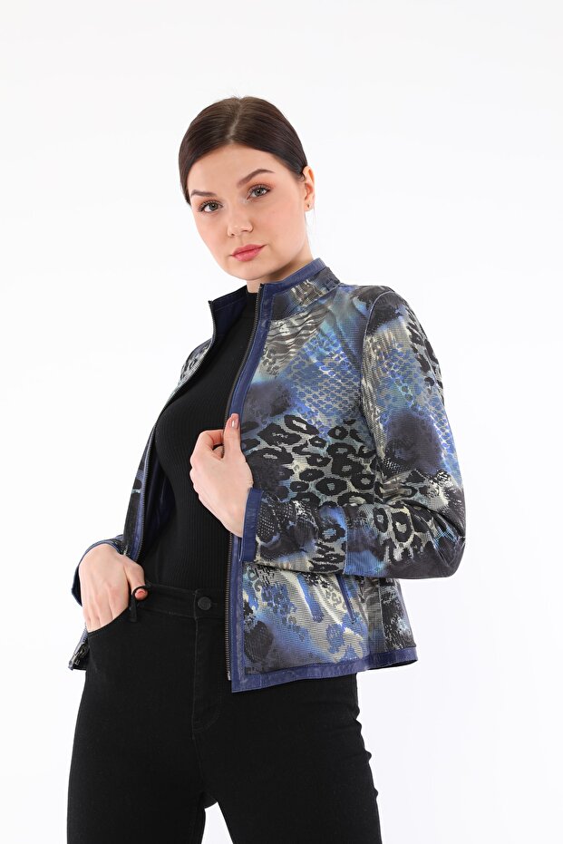 Kadın Mor Çift Taraflı Deri Ceket - 4